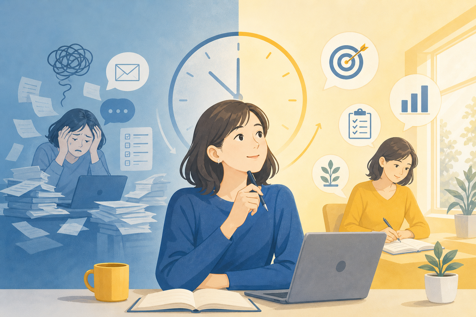 一流と三流の時間術｜忙しいのに仕事が終わらない人が見直したい6つの習慣